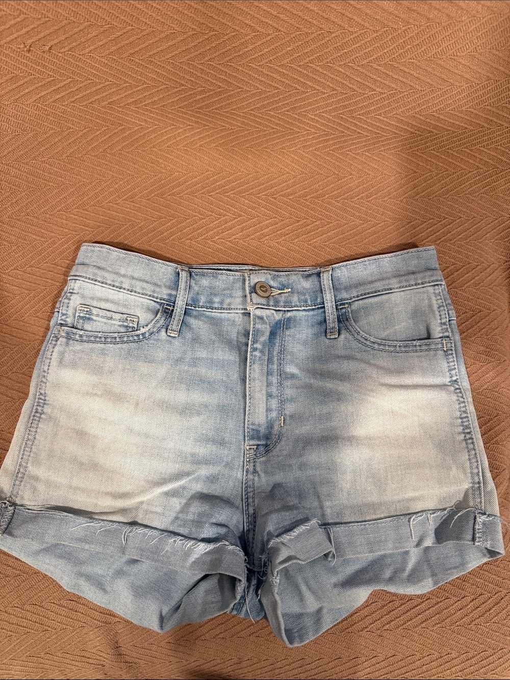 Hollister Light Blue Rolled-Hem Denim Shorts size waist 25